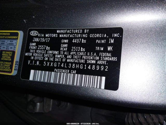 2017 KIA OPTIMA LX 9