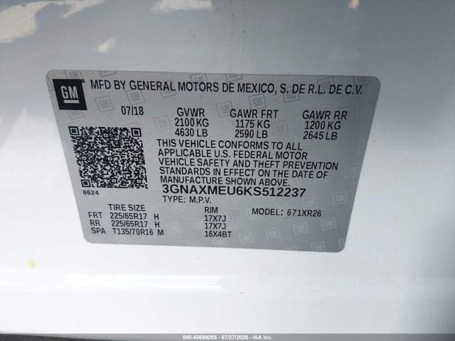 2019 CHEVROLET EQUINOX LT 9