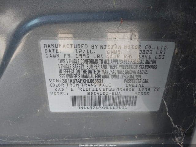 2017 NISSAN SENTRA SV 9
