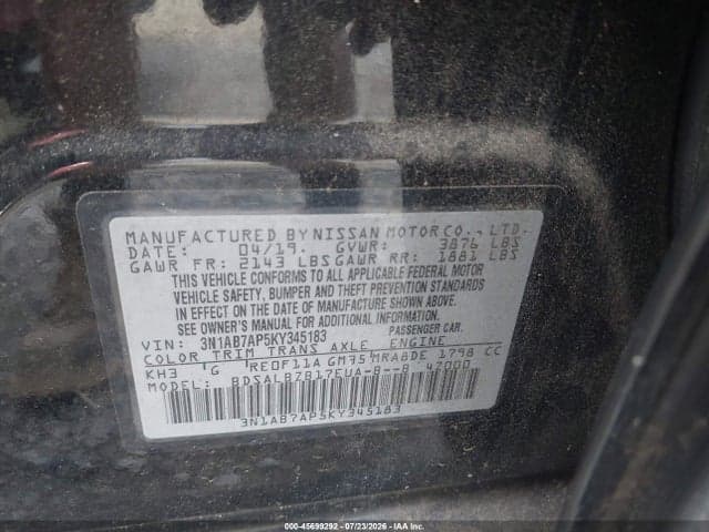 2019 NISSAN SENTRA S 9
