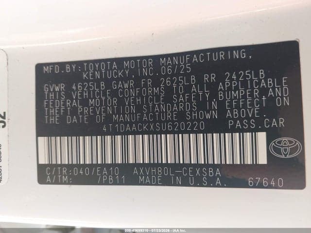 2025 TOYOTA CAMRY SE 9