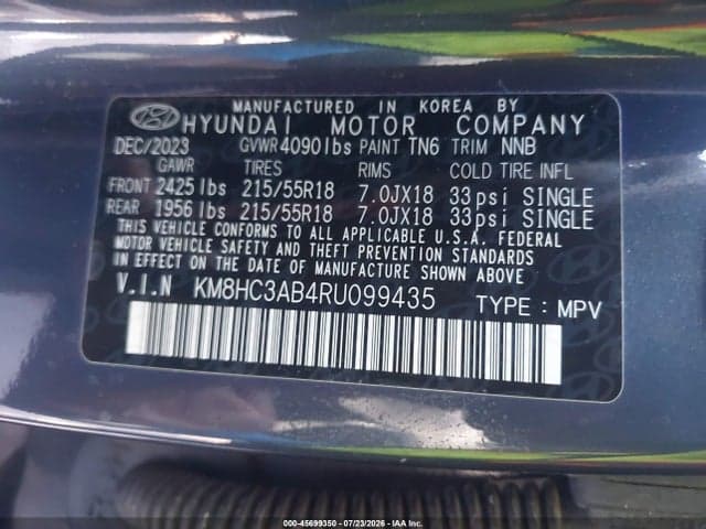 2024 HYUNDAI KONA SEL 9