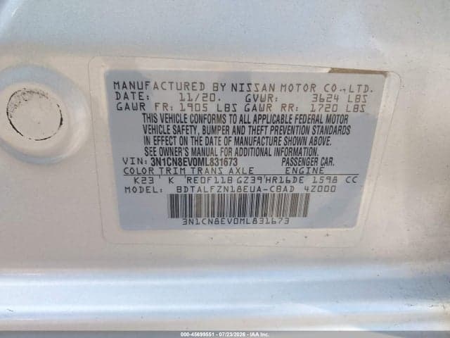 2021 NISSAN VERSA SV XTRONIC CVT 9
