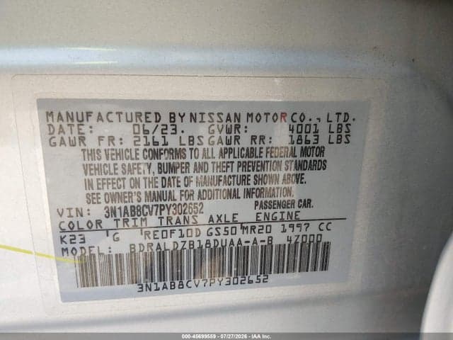 2023 NISSAN SENTRA SV XTRONIC CVT 9