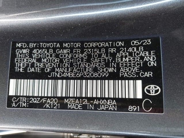 2023 TOYOTA COROLLA SE 9