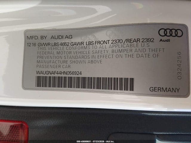 2017 AUDI A4 PREMIUM 9