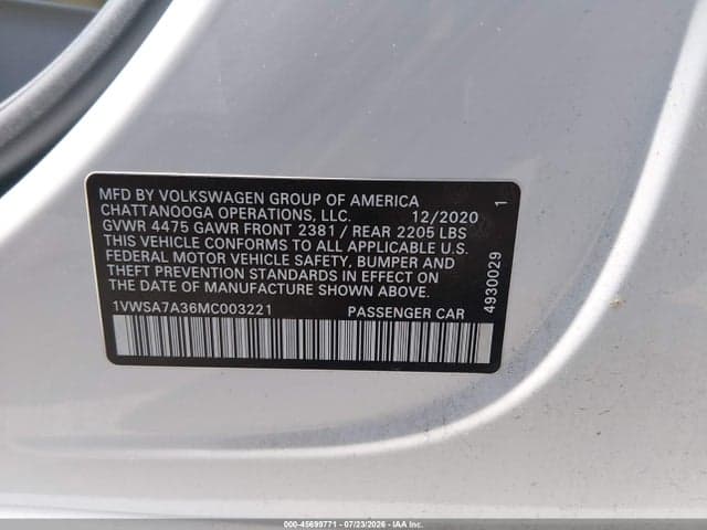 2021 VOLKSWAGEN PASSAT 2.0T SE 9