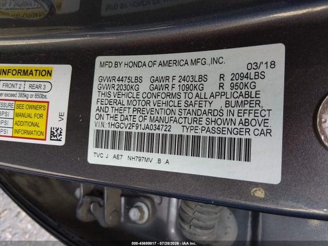 2018 HONDA ACCORD TOURING 2.0T 9