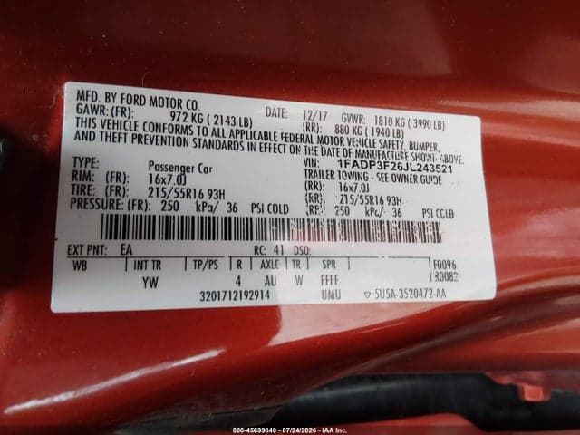 2018 FORD FOCUS SE 9