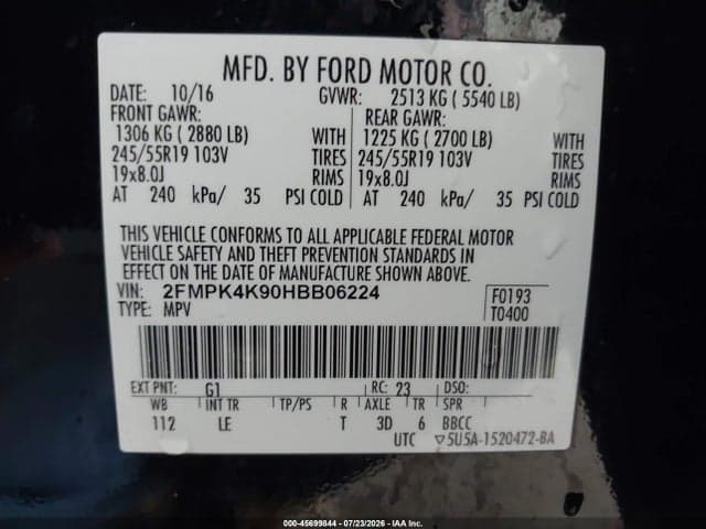 2017 FORD EDGE TITANIUM 9