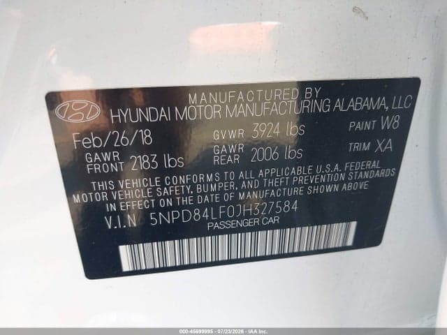 2018 HYUNDAI ELANTRA SEL 9