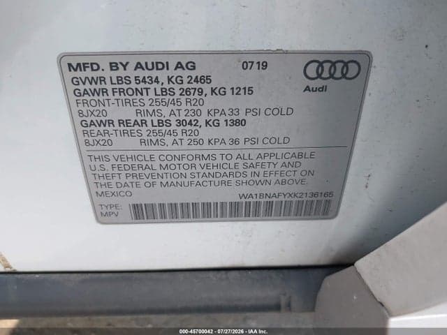 2019 AUDI Q5 45 PREMIUM 9
