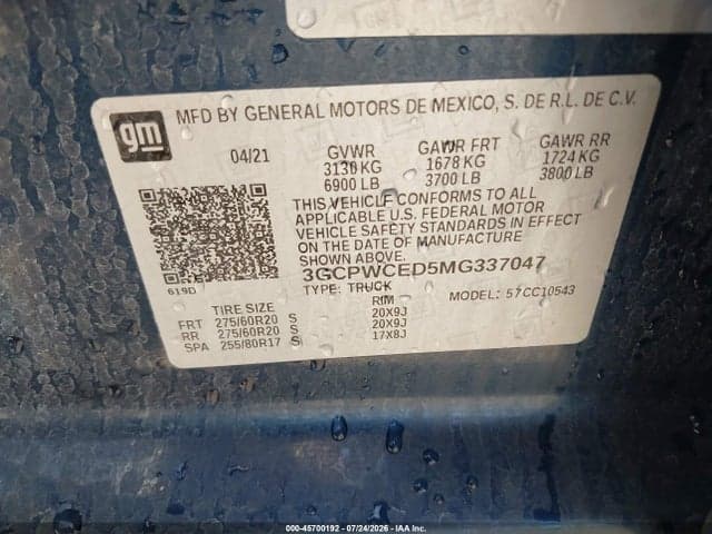 2021 CHEVROLET SILVERADO 1500 2WD SHORT BED LT 9