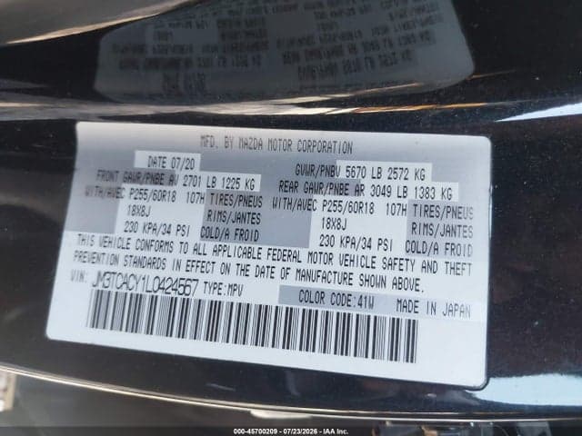 2020 MAZDA CX-9 TOURING 9