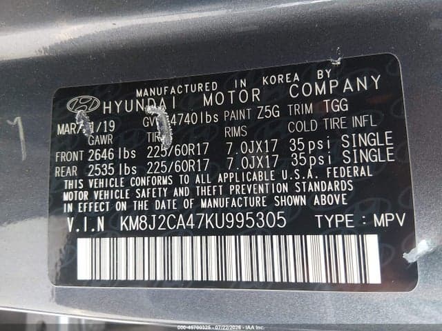 2019 HYUNDAI TUCSON SE 9