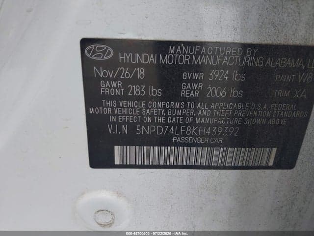 2019 HYUNDAI ELANTRA SE 9