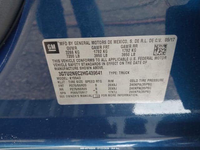 2017 GMC SIERRA 1500 SLT 9