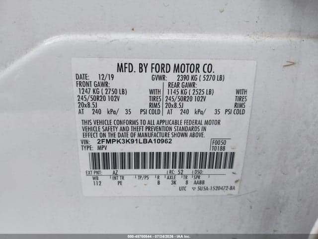 2020 FORD EDGE TITANIUM 9