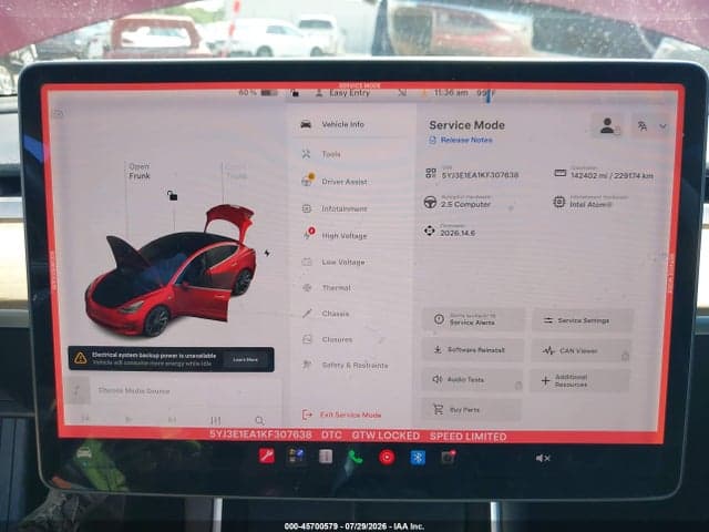 2019 TESLA MODEL 3 LONG RANGE/MID RANGE/STANDARD RANGE/STANDARD RANGE PLUS 7