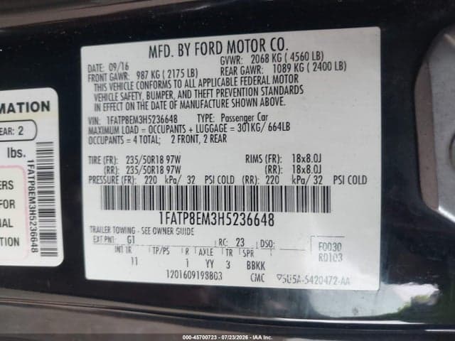 2017 FORD MUSTANG V6 9