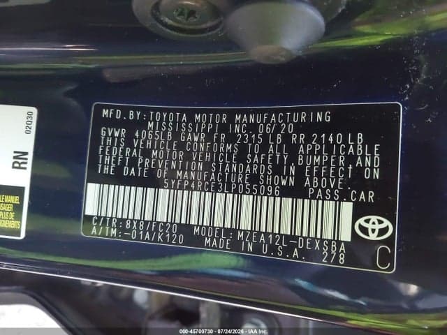 2020 TOYOTA COROLLA SE 9