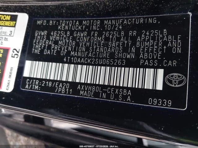 2025 TOYOTA CAMRY SE 9