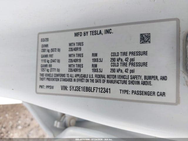 2020 TESLA MODEL 3 LONG RANGE DUAL MOTOR ALL-WHEEL DRIVE 9