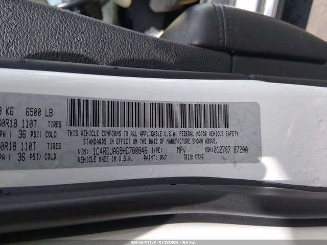 2017 DODGE DURANGO SXT AWD 9