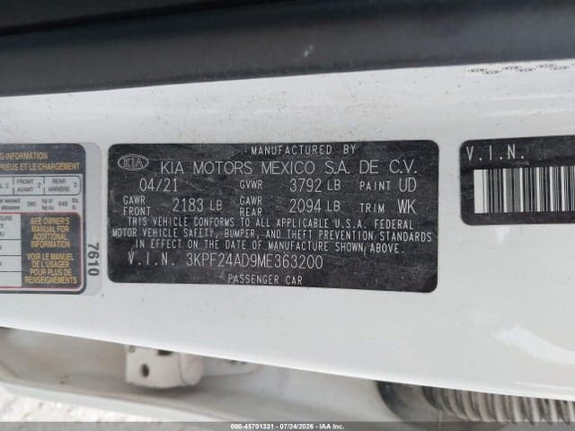 2021 KIA FORTE LXS 9