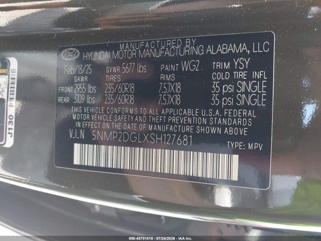 2025 HYUNDAI SANTA FE SEL 9