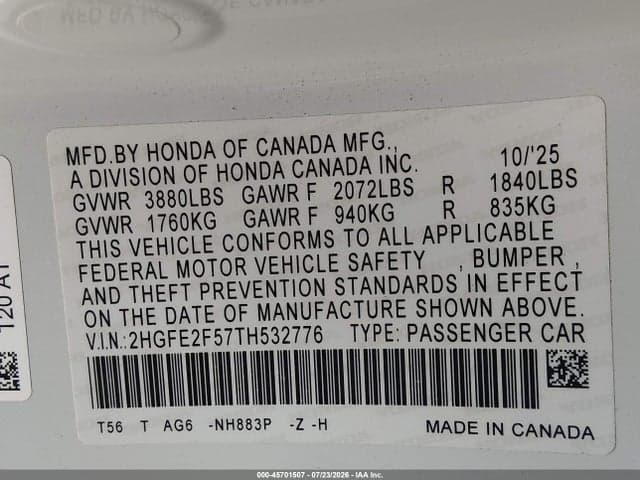 2026 HONDA CIVIC SPORT 9