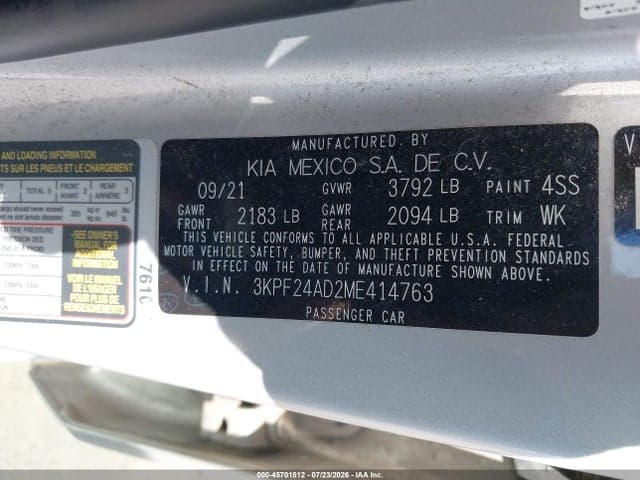 2021 KIA FORTE LXS 9
