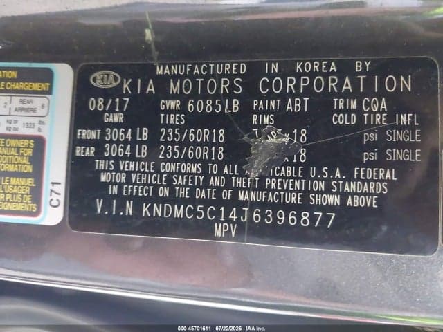 2018 KIA SEDONA EX 9