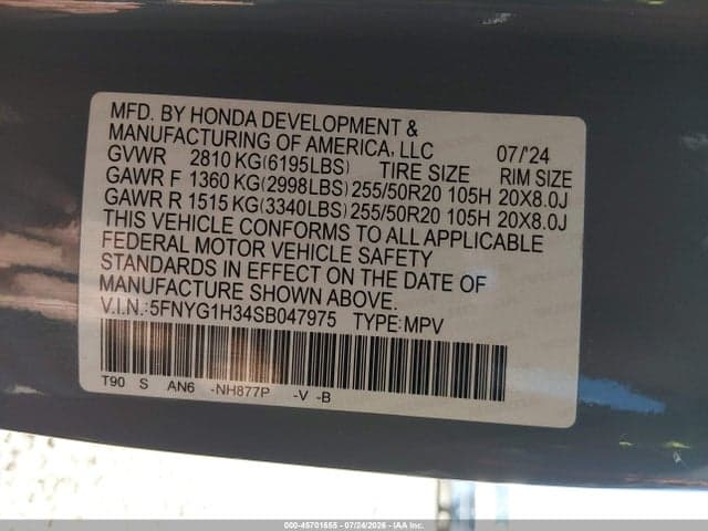 2025 HONDA PILOT SPORT 9