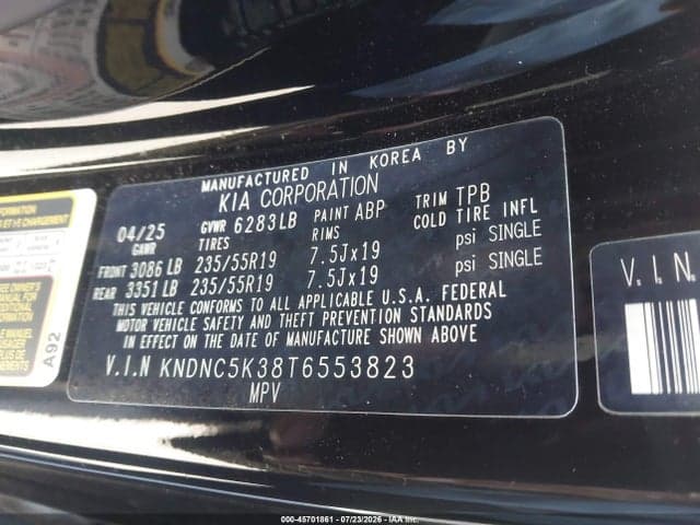 2026 KIA CARNIVAL MPV EX 9
