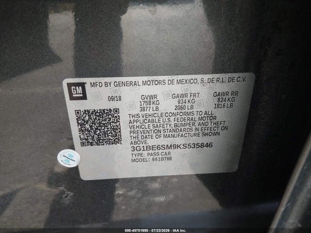 2019 CHEVROLET CRUZE LT 9