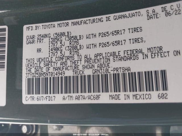 2022 TOYOTA TACOMA 9