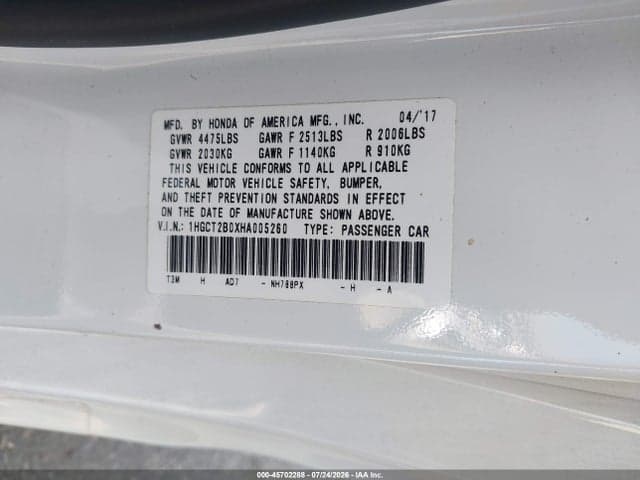 2017 HONDA ACCORD TOURING V6 9