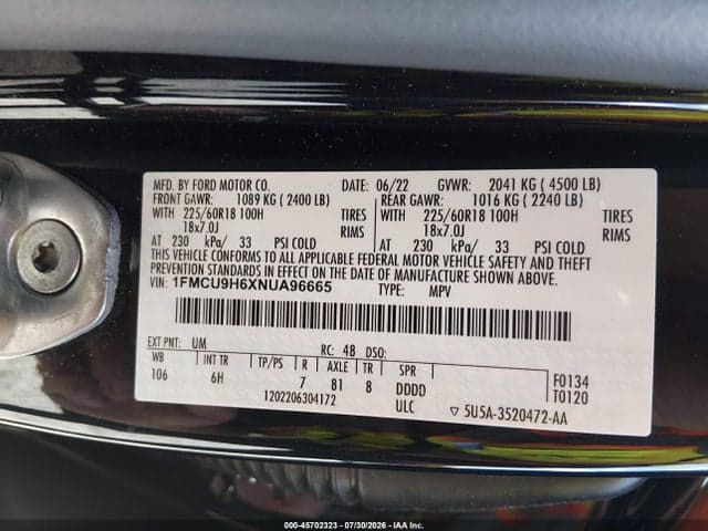 2022 FORD ESCAPE SEL 9
