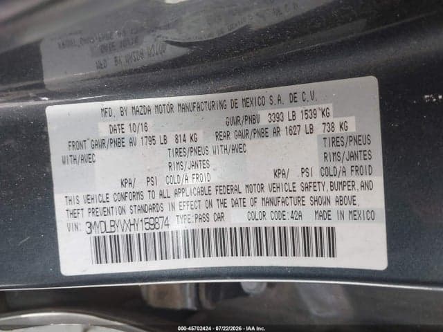 2017 TOYOTA YARIS IA 9