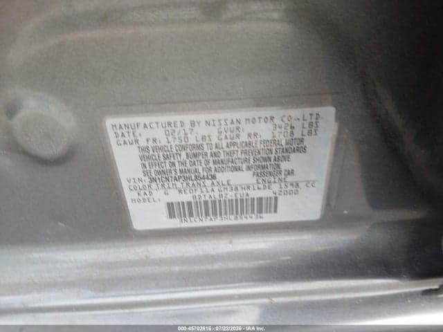 2017 NISSAN VERSA 1.6 SV 9