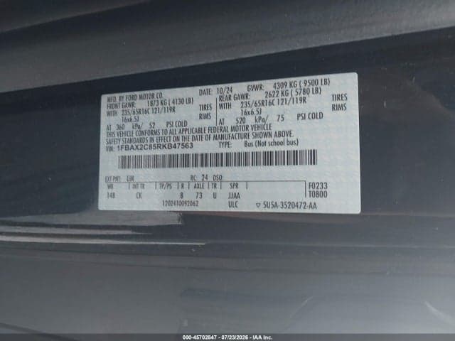 2024 FORD TRANSIT-350 PASSENGER VAN XLT 9