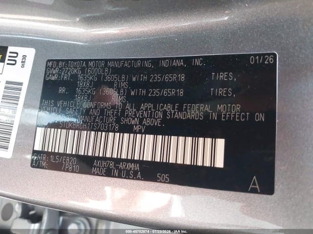 2026 TOYOTA HIGHLANDER HYBRID XLE 9
