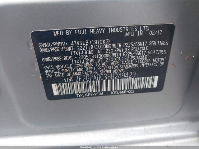 2017 SUBARU CROSSTREK 2.0I PREMIUM 9