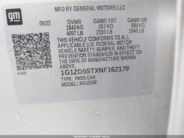 2022 CHEVROLET MALIBU FWD LT 9