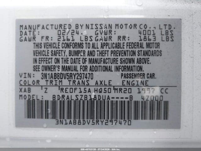 2024 NISSAN SENTRA SR XTRONIC CVT 9
