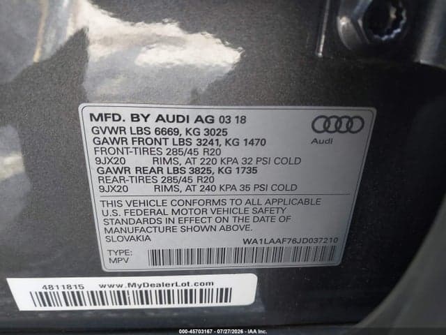 2018 AUDI Q7 3.0T PREMIUM 9