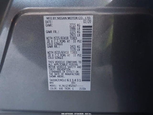 2020 NISSAN PATHFINDER SL 4WD 9