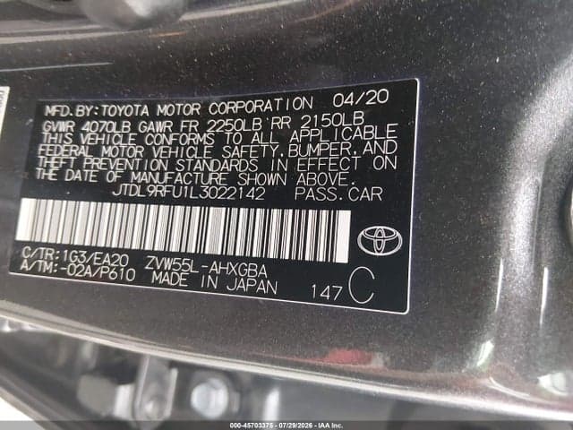 2020 TOYOTA PRIUS XLE AWD-E 9
