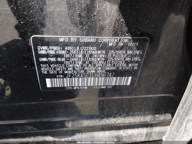 2020 SUBARU FORESTER LIMITED 9
